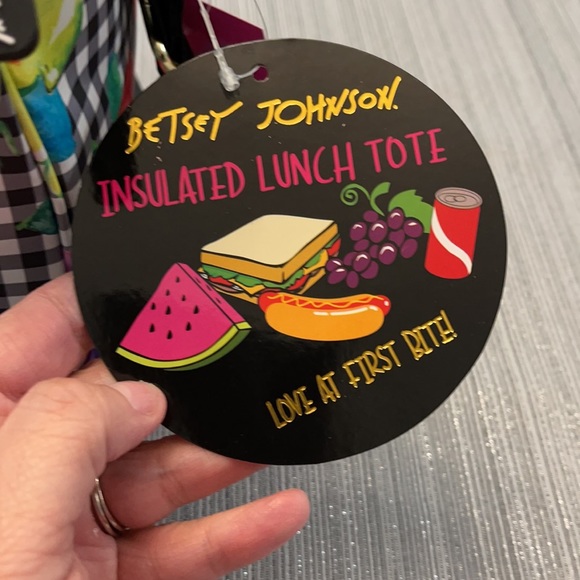 NWT Betsey Johnson Plaid Cube Insulated Lunch Tote - Picture 8 of 9